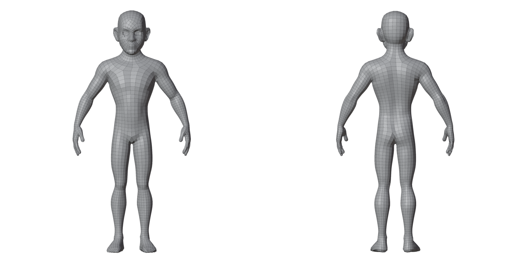 Stylized body, remeshed
