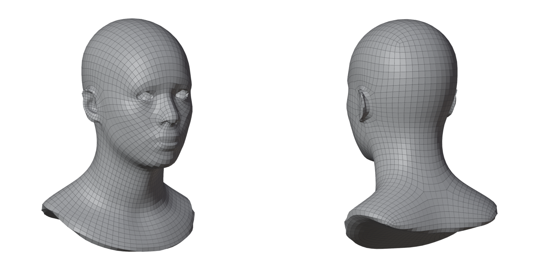 Realistic head, remeshed