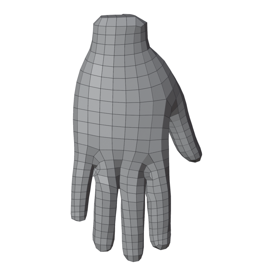 The stylized hand at 880 quads